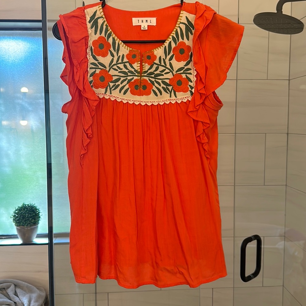 Like new Embroidered THML blouse
